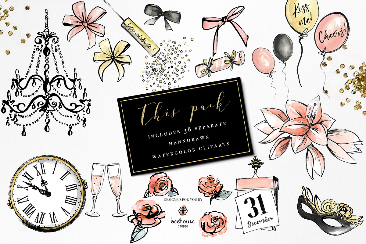 Glamorous Party Watercolor, a Person Illustration by beehouse studio (Photo 2 of 6)