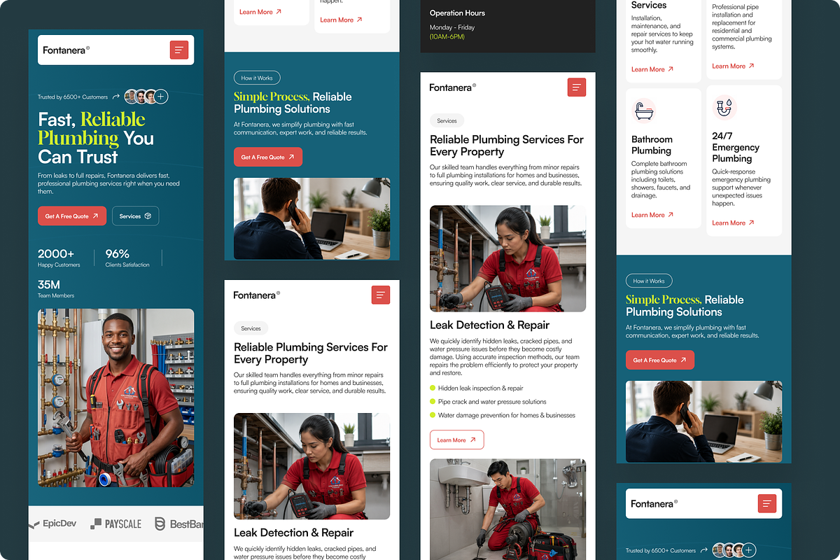 Fontanera - Plumbing Service Website, a Landing Page Template by SLAB! Design (Photo 5 of 5)