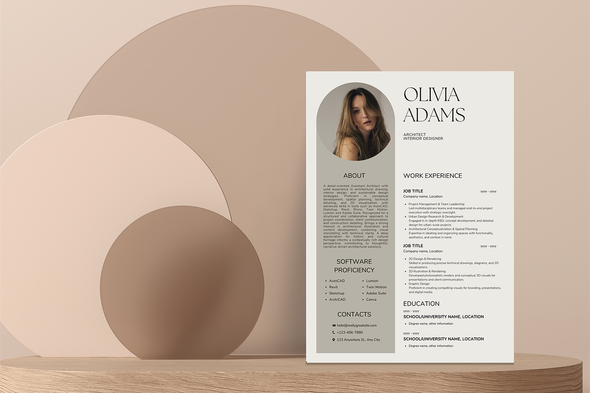 Architect Interior Designer CV Canva preview 2
