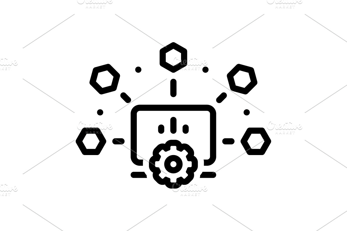 Systems digital black icon, an Outline Icon by Creative priyanka