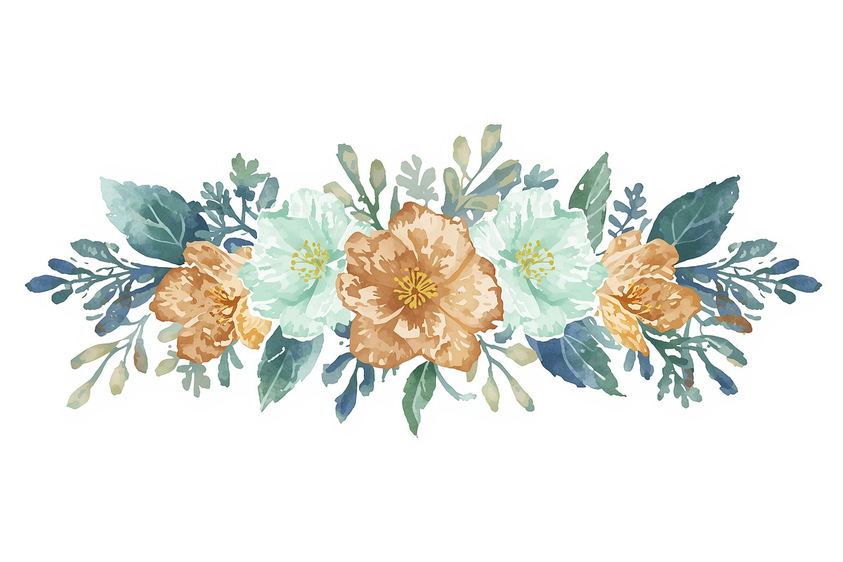 Rustic Orange Floral Set, an Illustration by Designer_Momina (Photo 4 of 16)