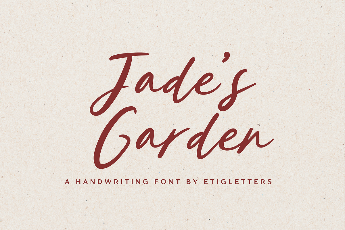 Jade’s Garden Handwriting, a Handwritten Font by etigletters (Photo 1 of 7)