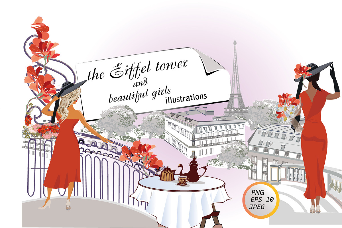Beautiful girls in Paris., an Illustration by Laifalight (Photo 1 of 4)