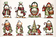 Whimsical Christmas Penguin Clipart, an Illustration by Dream Creation (Thumbnail 2 of 7)