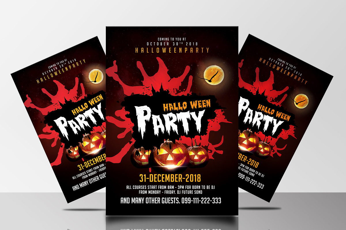 Halloween Party Flyers Bundle, a Flyer Template by AfzaalGraphics (Photo 6 of 19)