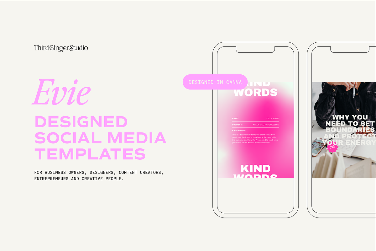 EVIE | Canva Social Media Templates, a Social Media Template by Third Ginger Studio (Photo 6 of 8)