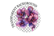 Watercolor Burgundy Orchids Clipart, a Seasonal Illustration by Rose Art (Thumbnail 5 of 6)