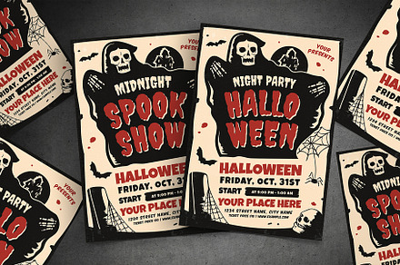 Halloween Party & Show Flyer, a Flyer Template by VectorVactory