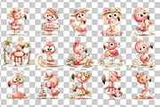 Whimsical Beach Flamingo PNG, a Seasonal Illustration by Nicolle's Colorful Art (Thumbnail 3 of 5)