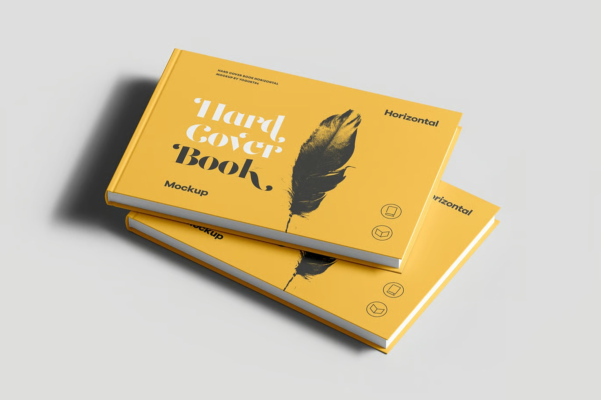Hard Cover Horizontal Book Mock-up, an Advertising Mockup by zippypixelstudio (Photo 7 of 14)