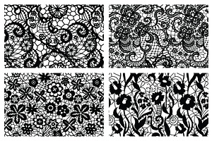 8 Lacy seamless vector patterns