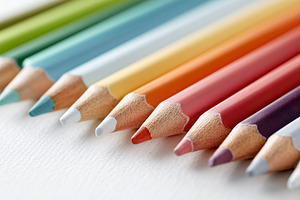 A row of colorful wooden pencils, a School & Education Photo by MistyDay