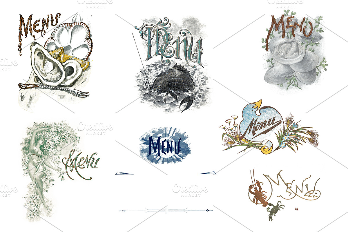 Vintage Restaurant & Tavern Graphics, a Food Illustration by Blue Line Design (Photo 15 of 16)