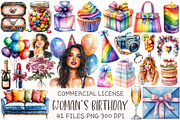 Woman’s Birthday Clipart, an Illustration by OK Design (Thumbnail 1 of 5)