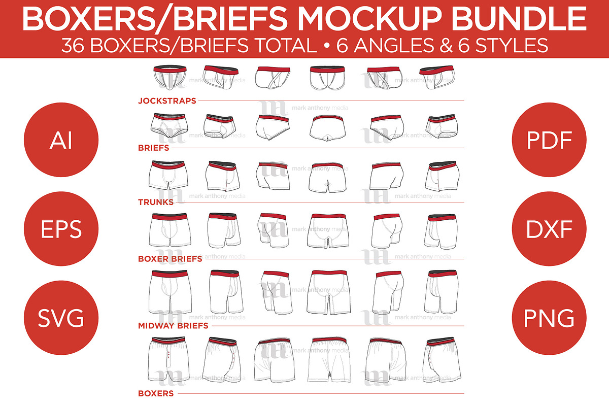 Boxers/Briefs Bundle - Template, a Hat Mockup by Mark Anthony Media (Photo 1 of 4)