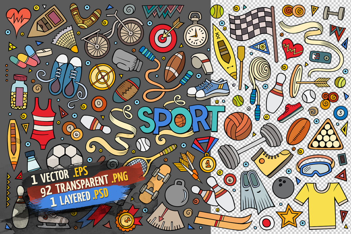 Sports Objects & Elements Big Set, an Object Graphic by BALABOLKA (Photo 3 of 7)