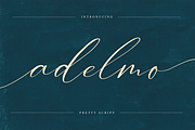 Adelmo - Pretty Script, a Script Font by Quothron (Thumbnail 1 of 7)