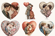 Victorian Valentine Couple Clipart, a Person Illustration by BusyDaydesign (Thumbnail 6 of 6)
