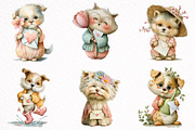 Whimsical Funny Spring Dogs Clipart, an Illustration by DreamArtGraphic (Thumbnail 6 of 8)