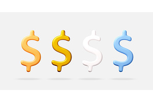 3D dollar signs in orange, white, a Finance Illustration by Abscent