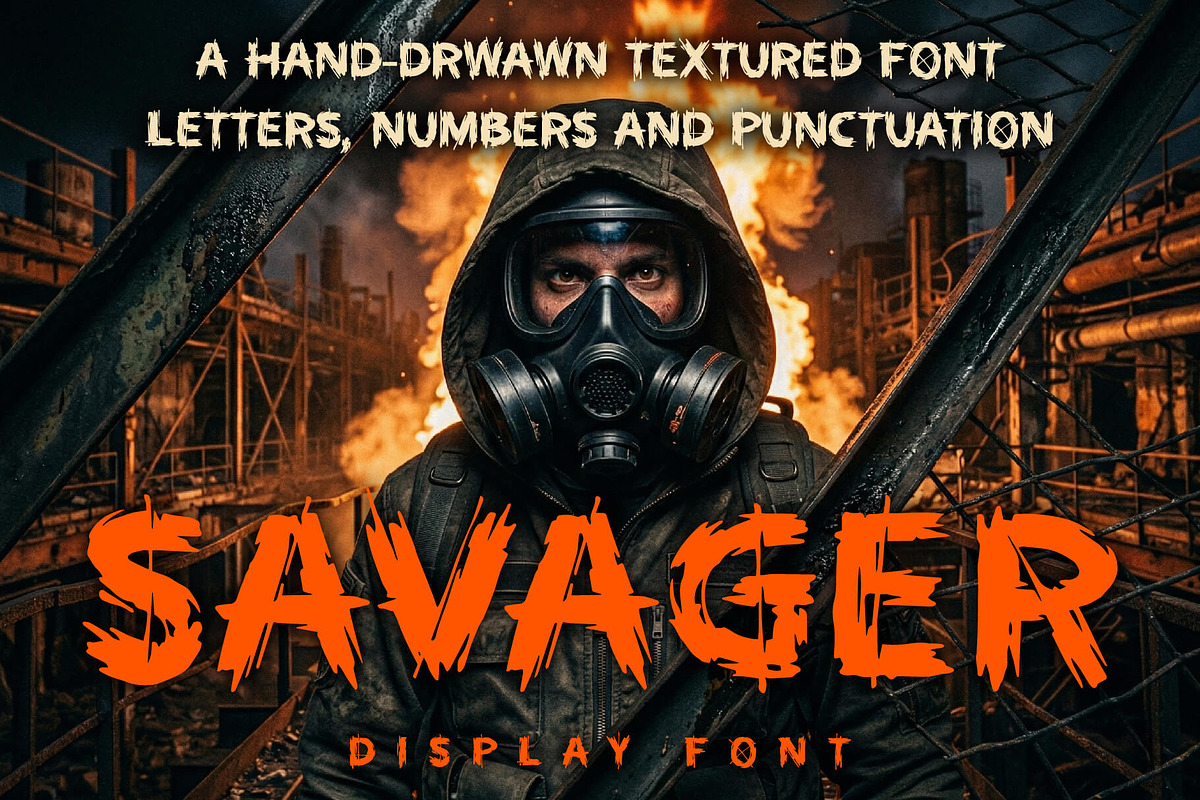 SAVAGER display font, a Sans Serif Font by DGIM studio (Photo 1 of 7)