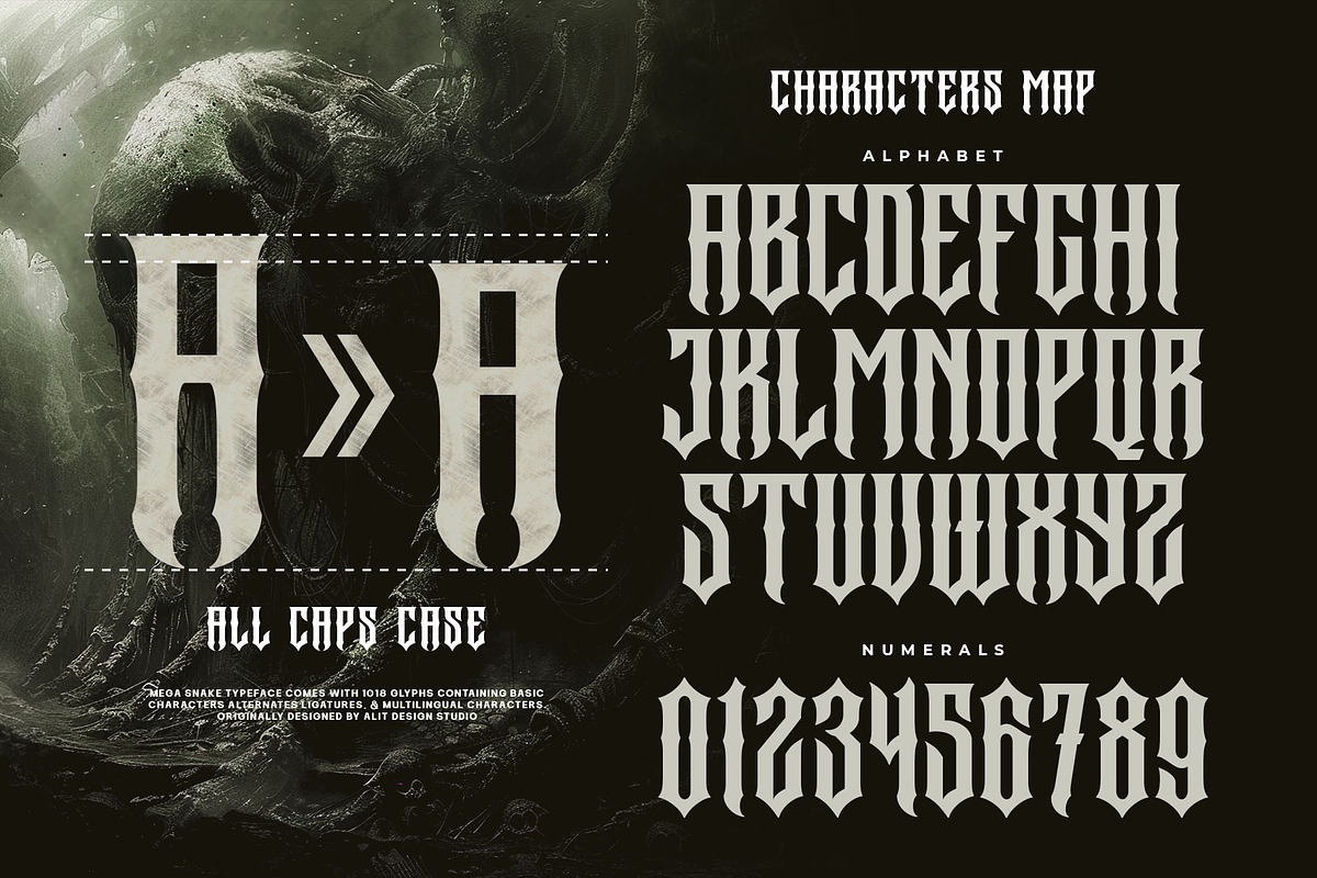 Megasord Typeface, a Blackletter Font by alit design (Photo 8 of 20)