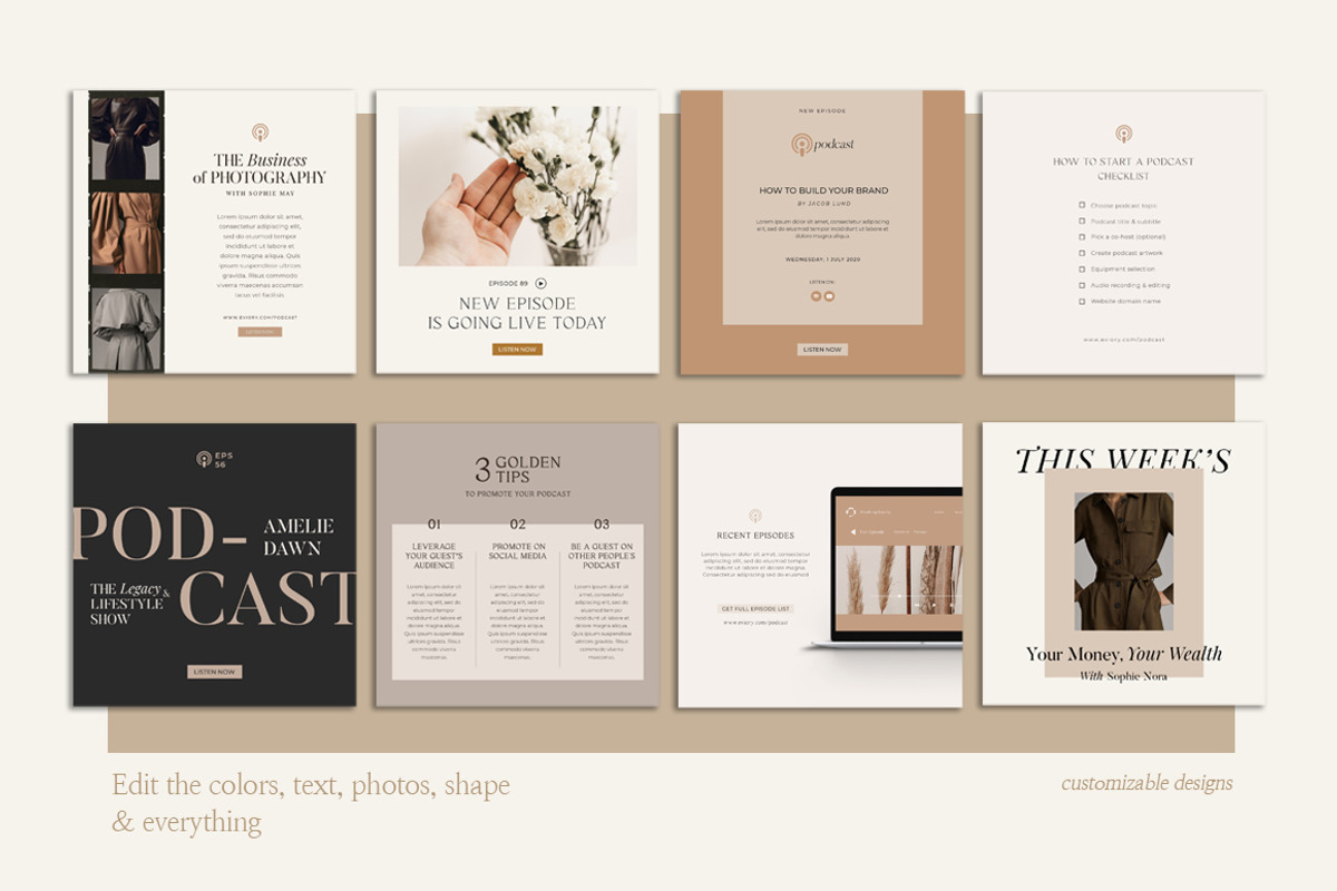 Podcast Instagram Creator CANVA PS, a Social Media Template by Eviory (Photo 11 of 20)