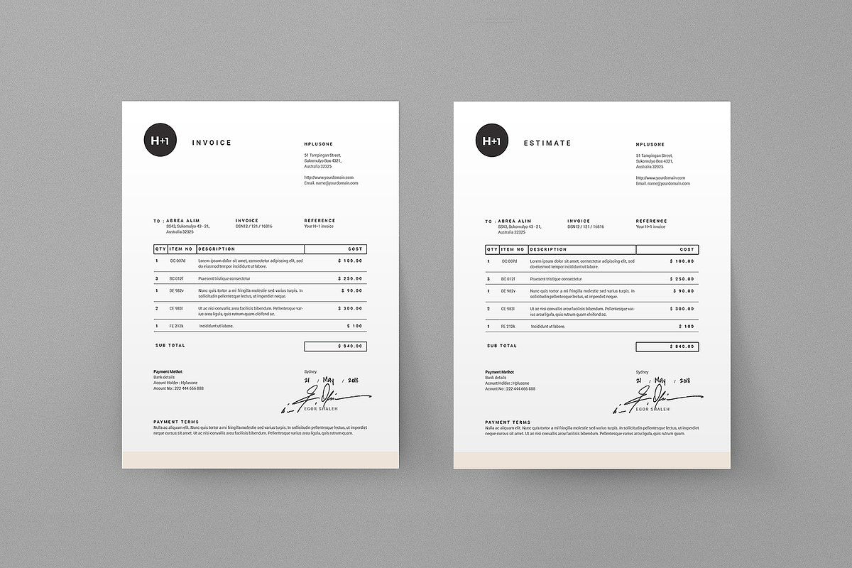 Invoice + Estimate + Brief, a Stationery Template by BOXKAYU (Photo 2 of 6)