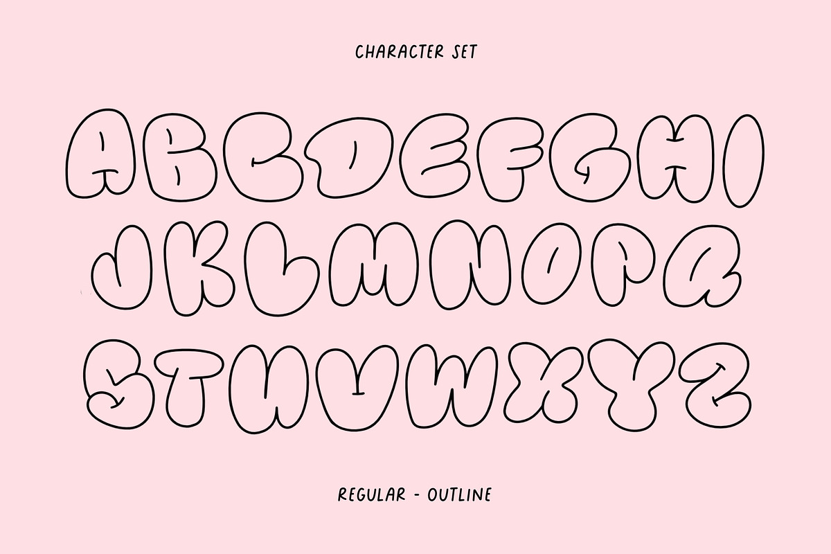 Retro Love Font - Bubble Font, a Handwritten Font by ariodsgn (Photo 2 of 7)