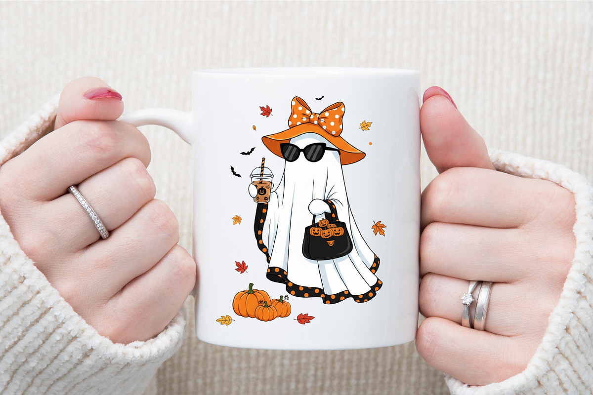 Cute Funny Ghost Pumpkin Halloween P, an Illustration by Sublimation Artist (Photo 8 of 9)