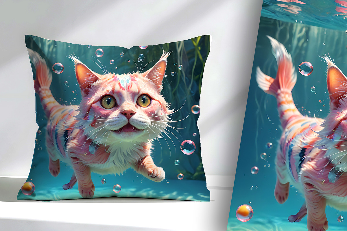 Amusing Fantasy Pink Cat Fish, an Animal Illustration by Sharon Schwalbe (Photo 1 of 3)