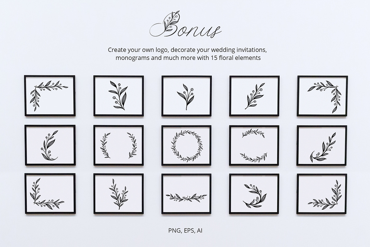 Gentle Whisper. Wedding Floral Font, a Handwritten Font by AnMark (Photo 9 of 11)