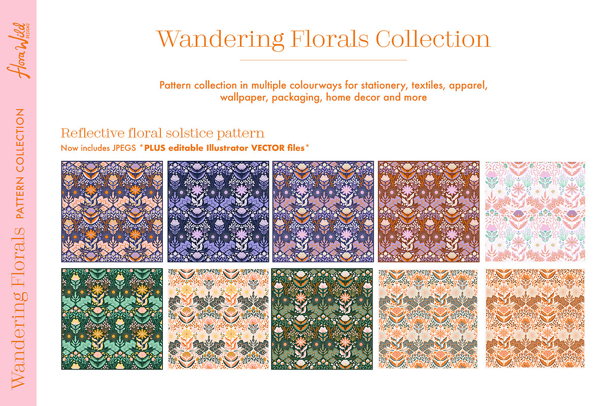 Wandering Bohemian Folk Florals, a Pattern Graphic by Flora Wild Designs (Photo 8 of 10)