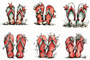 whimsical summer flip flops clipart, an Illustration by Designworld (Thumbnail 5 of 6)