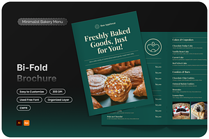 Restaurant Menu Bifold Brochures, a Brochure Template by Annora Studio