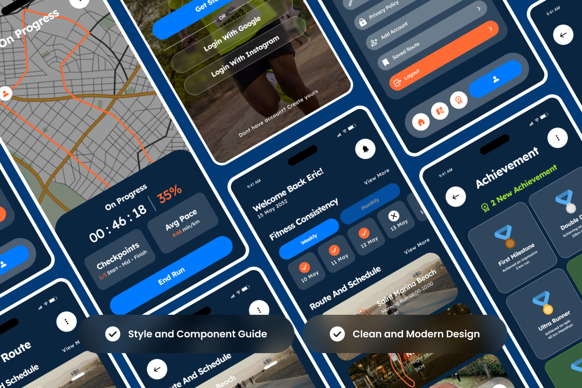 Velocite - Fitness Tracker UI Kit preview 3