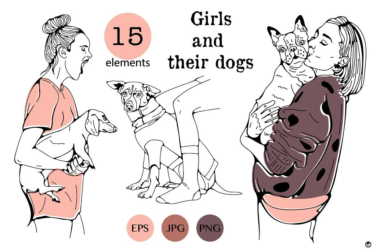 Girls and their dogs, a Person Illustration by Olillia (Photo 4 of 5)