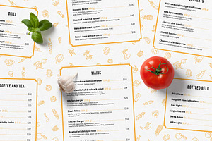 Menu set and patterns