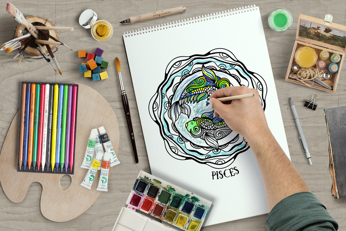 Set of beautiful zodiac signs, an Animal Illustration by shik-shik (Photo 7 of 7)