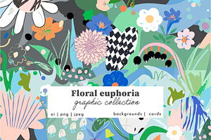 Floral euphoria graphic set, a Decorative Illustration by Lera Efremova