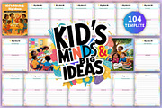 Kid’s Minds & Big Ideas Planner, a Stationery Template by Designmela01 (Thumbnail 1 of 8)