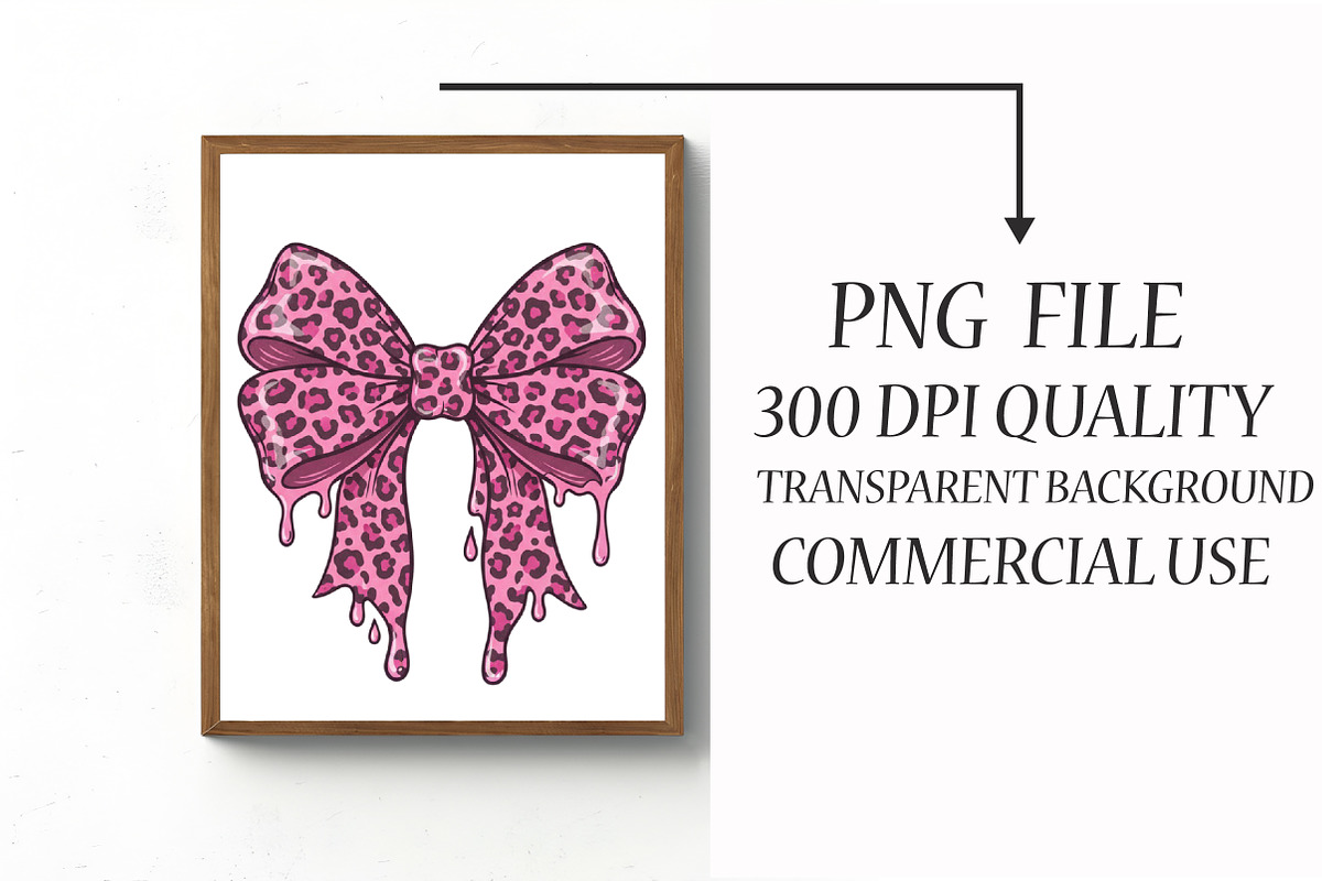 Pastel Goth Leopard Print Bow png, an Illustration by Libby Wishes (Photo 3 of 6)