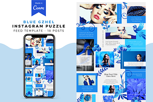 Blue Gzhel, Canva Instagram Puzzle