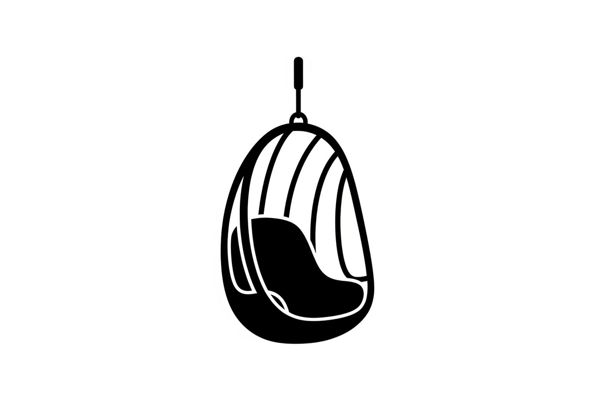Hanging Egg Chair Silhouette Bundle, an Illustration by Designer_Momina (Photo 31 of 51)