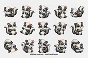 15 Bundle Watercolor Skunk Girl Cute, an Animal Illustration by Morspective (Thumbnail 8 of 8)