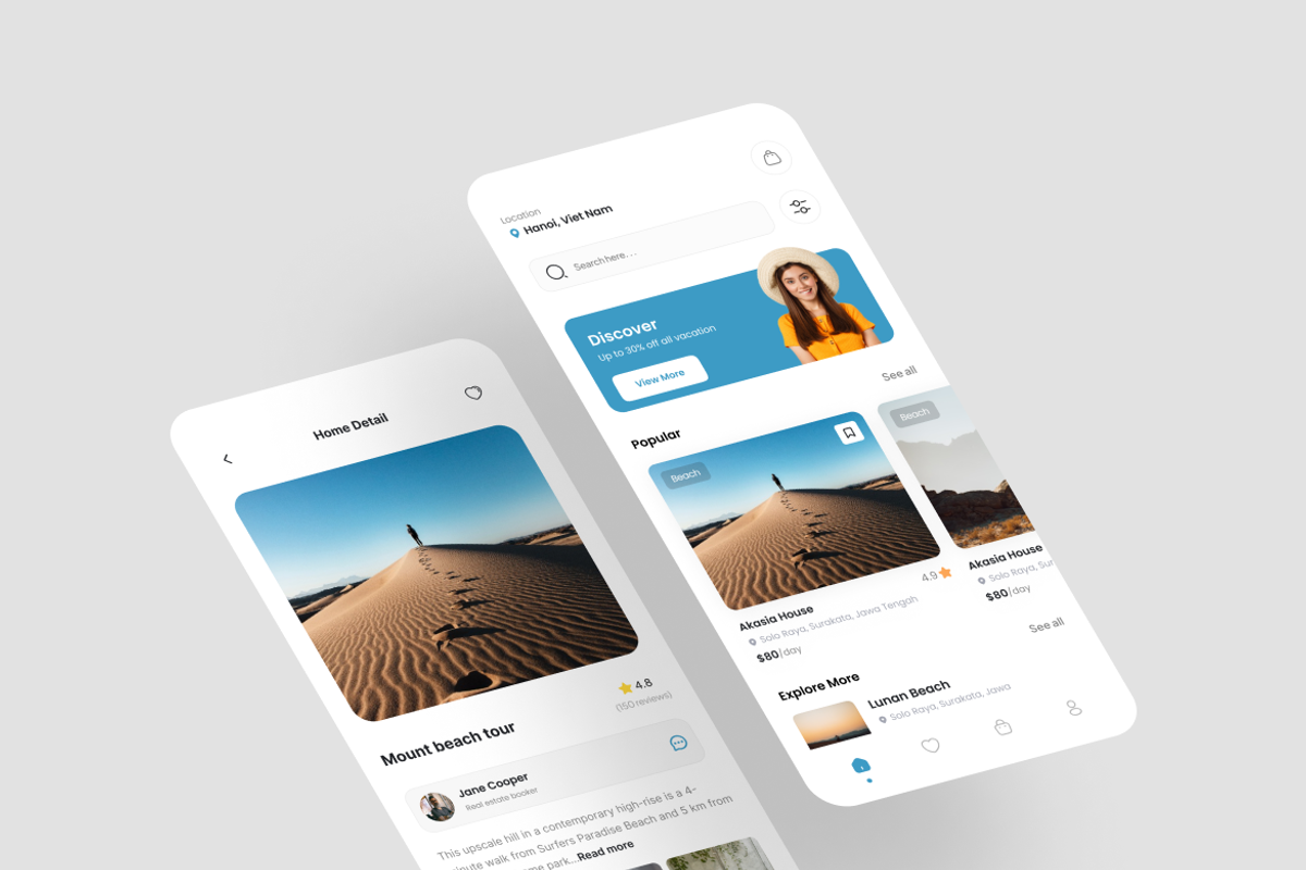 Travel - Travel Booking App UI Kit, an UI Kit Template by iDoodle Studio
