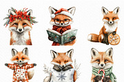Christmas Fox Clipart Set, an Illustration by Craft Nest (Thumbnail 4 of 6)
