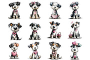 Watercolor Valentines Dog Clipart, an Illustration by DreamArtGraphic (Thumbnail 4 of 4)