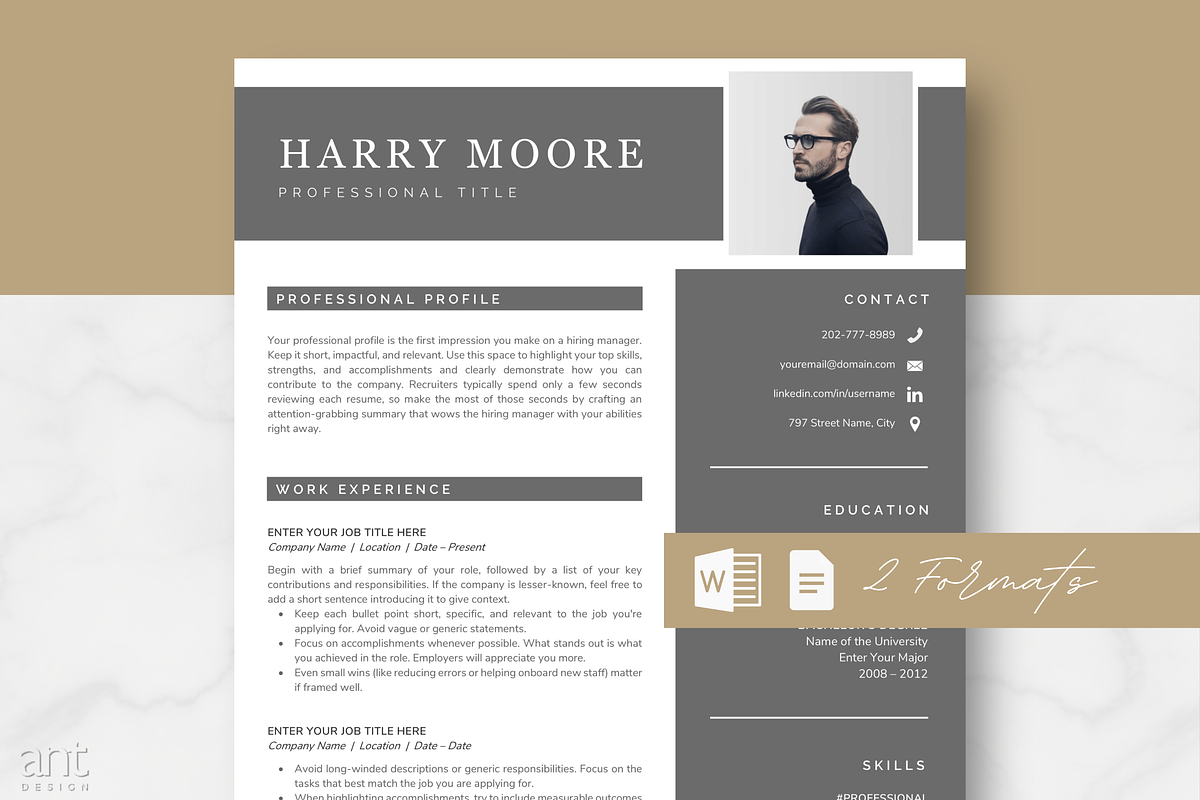 Modern Resume Template - Harry