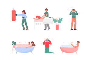 People Characters Caring about, a Person Illustration by TopVectors